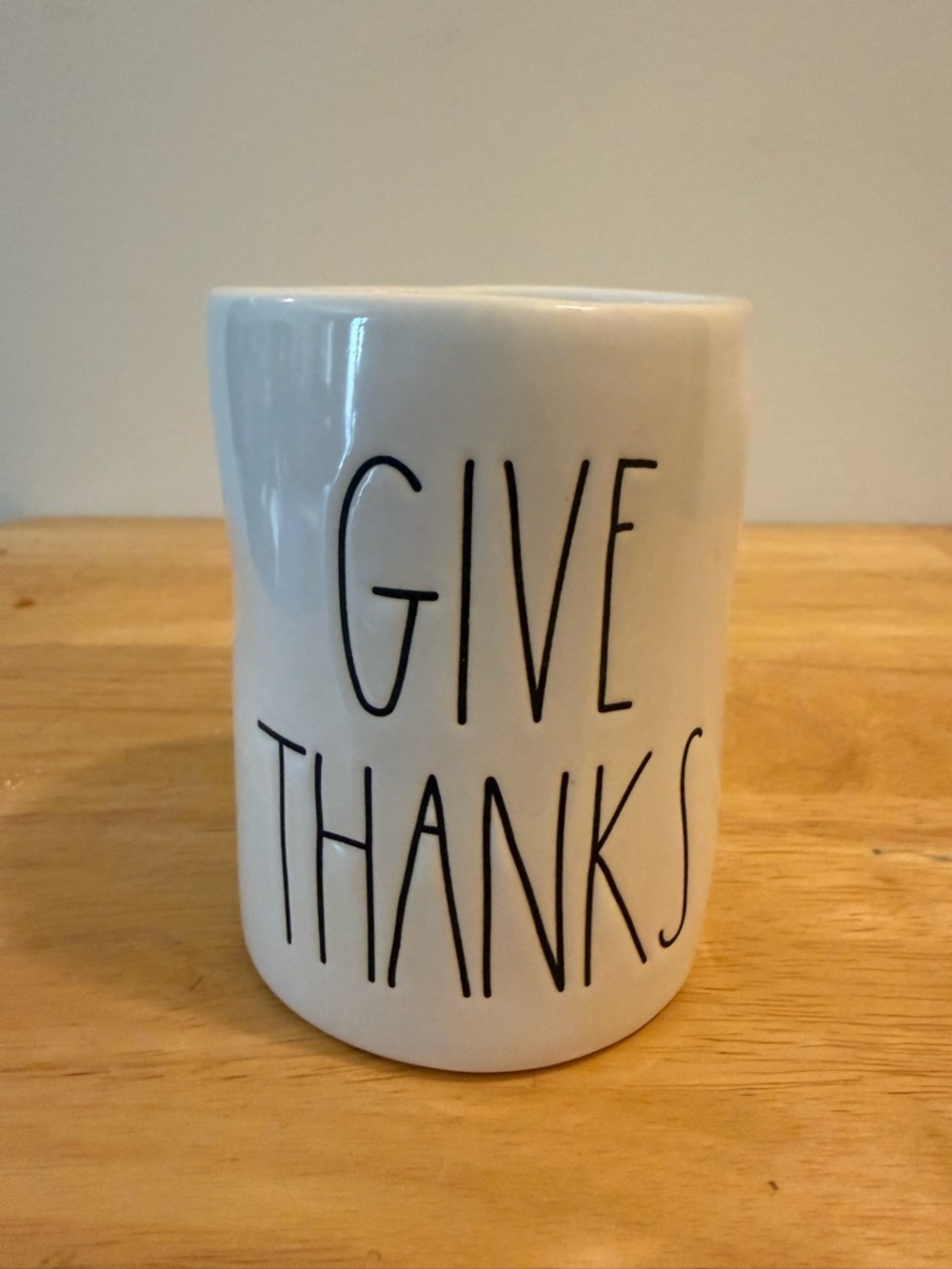 Rae Dunn White Ceramic 'GIVE THANKS' Candle